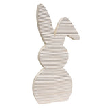 White Distressed Corrugated Wooden Bunny Sitter