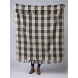 Dark Brown + Cream Buffalo Check Throw