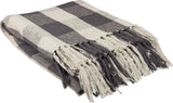 Cream And Gray Buffalo Check Throw