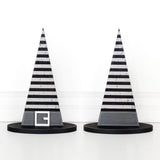 Wooden Striped Witch Hat