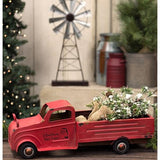 Vintage Red Metal Christmas Truck