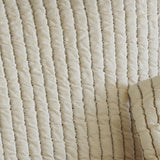 Cream and Gray Stripe Matelasse